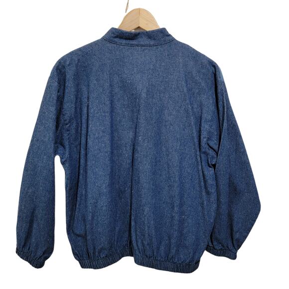 Vintage Coco Bay Miami Womens Mixed Print Chambray Full Zip Jacket Denim 80s SM - Picture 8 of 8